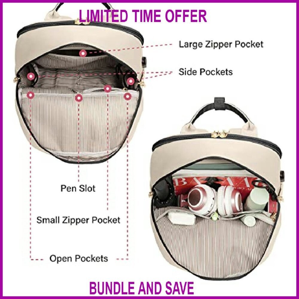 15.6 Inch Laptop Backpack with USB Port, Waterproof, Multi-Compartment Travel - Picture 6 of 7